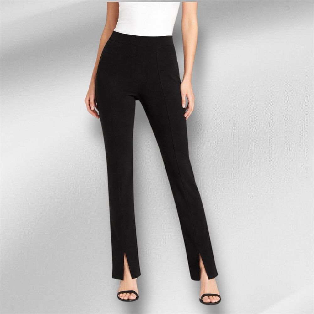 Gap HR Slit Front Leggings Women’s Sz 10 High-Rise Black Stretch Pants Side Zip